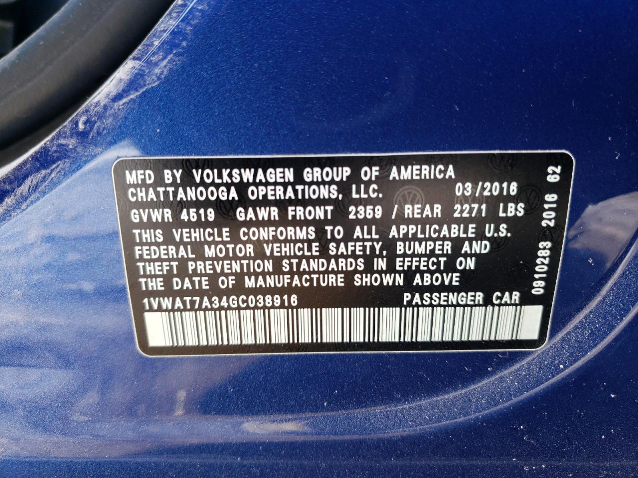 2016 Volkswagen Passat - Image 14