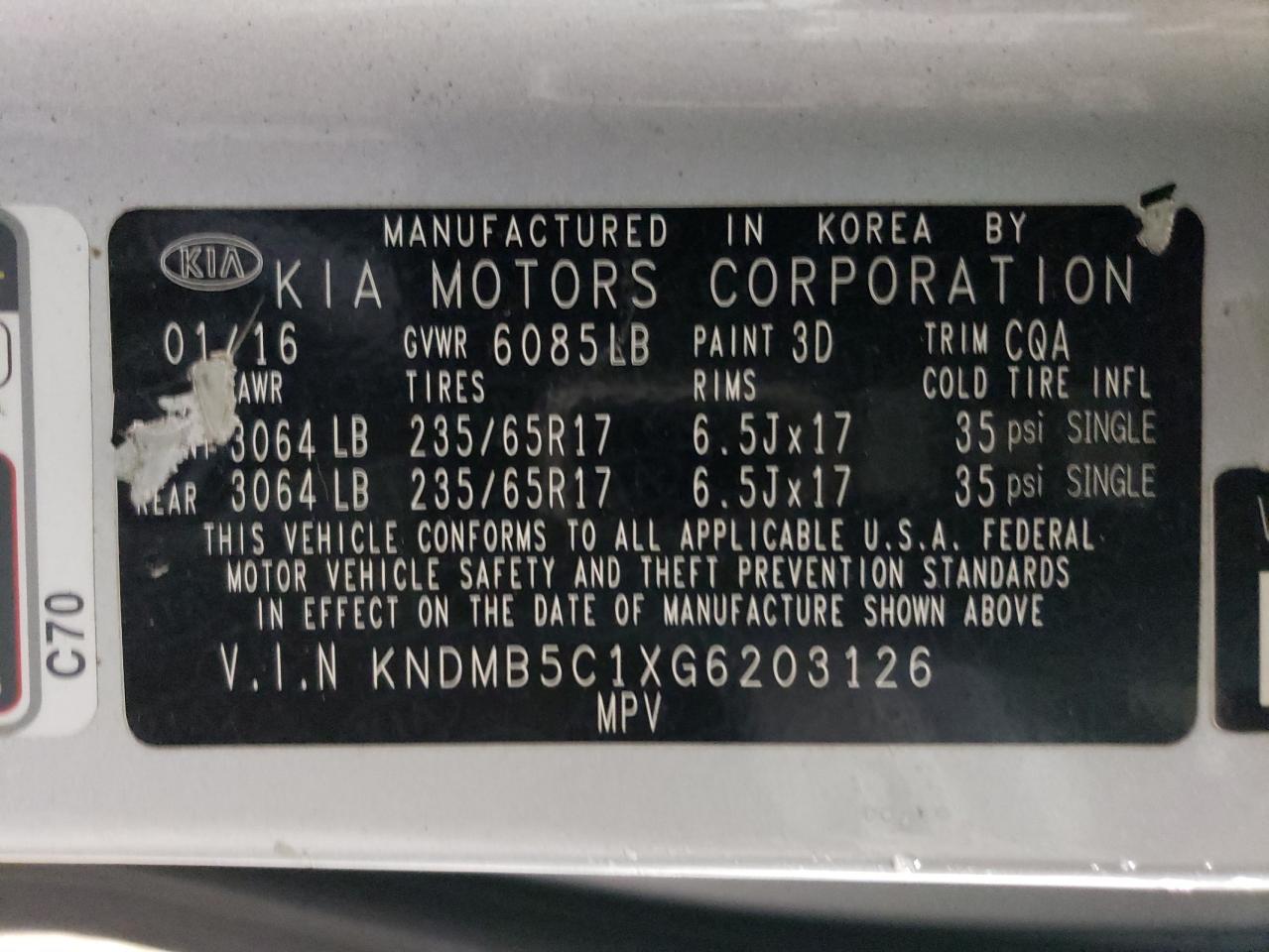 2016 Kia Sedona - Image 13