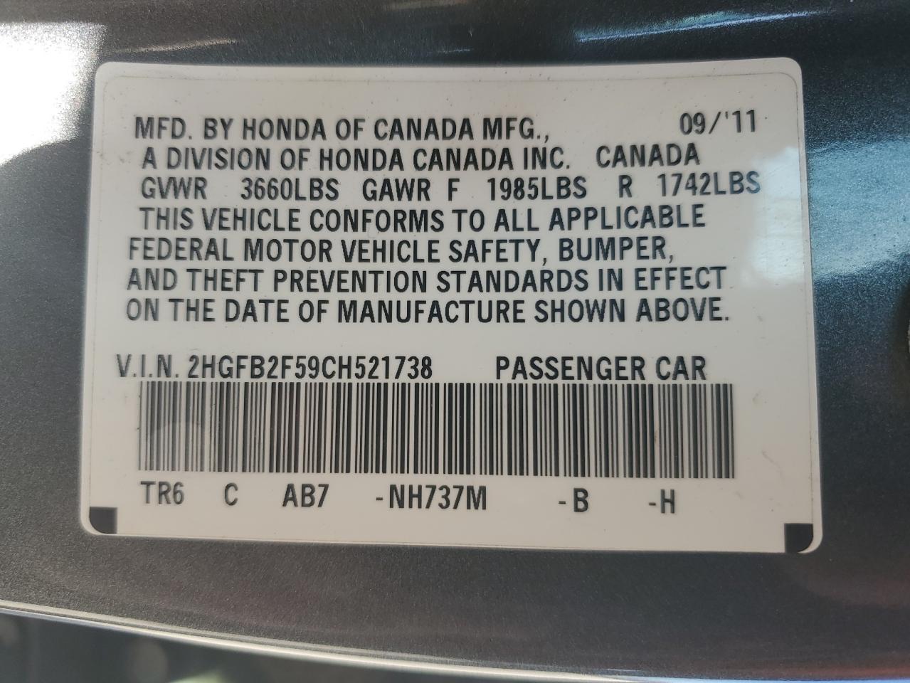 2012 Honda Civic - Image 12
