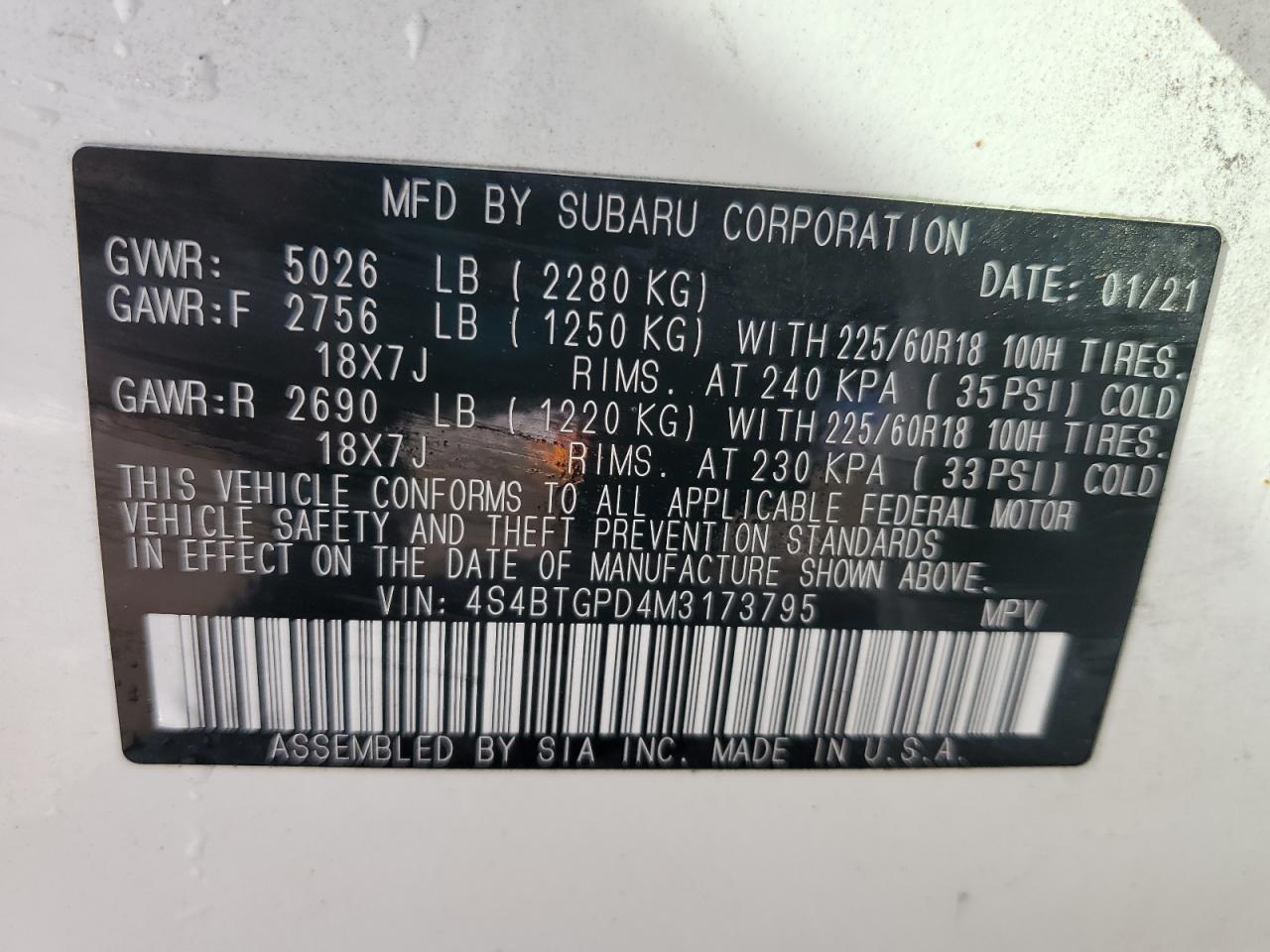 2021 Subaru Outback - Image 13