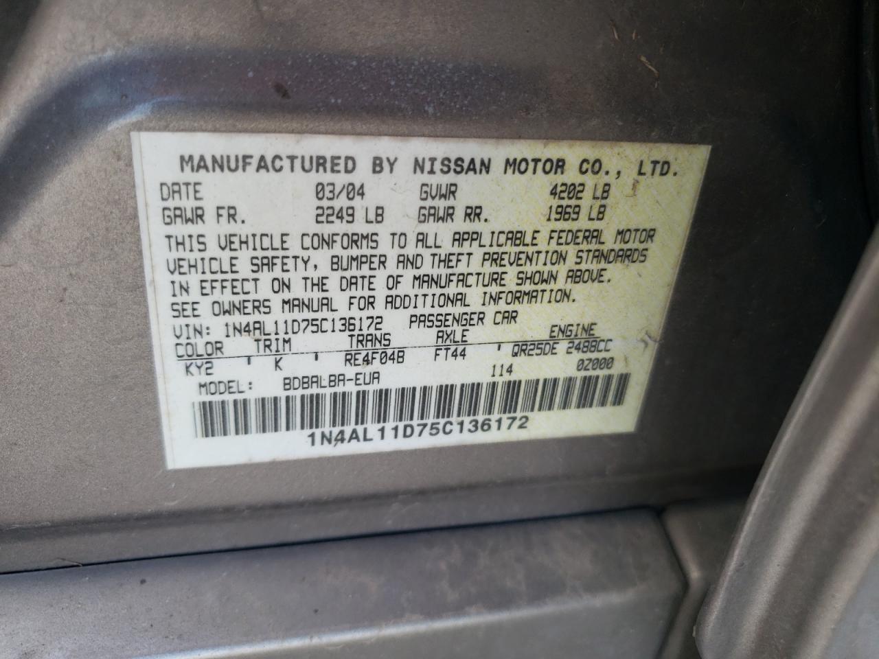 2005 Nissan Altima - Image 12