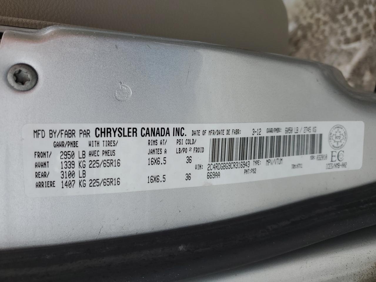 2012 Dodge Caravan - Image 13