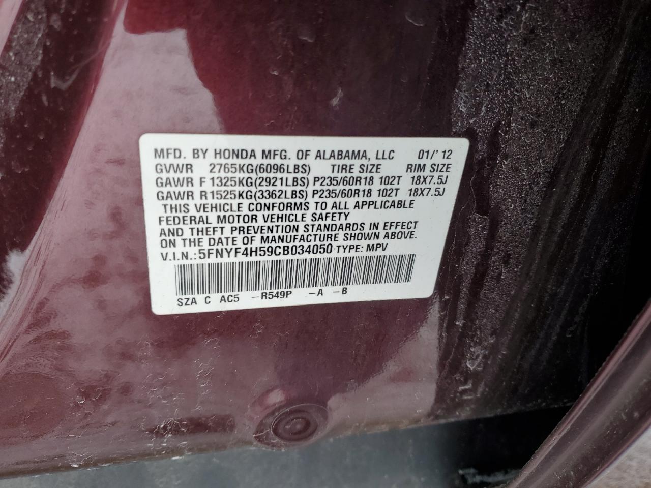 2012 Honda Pilot - Image 13