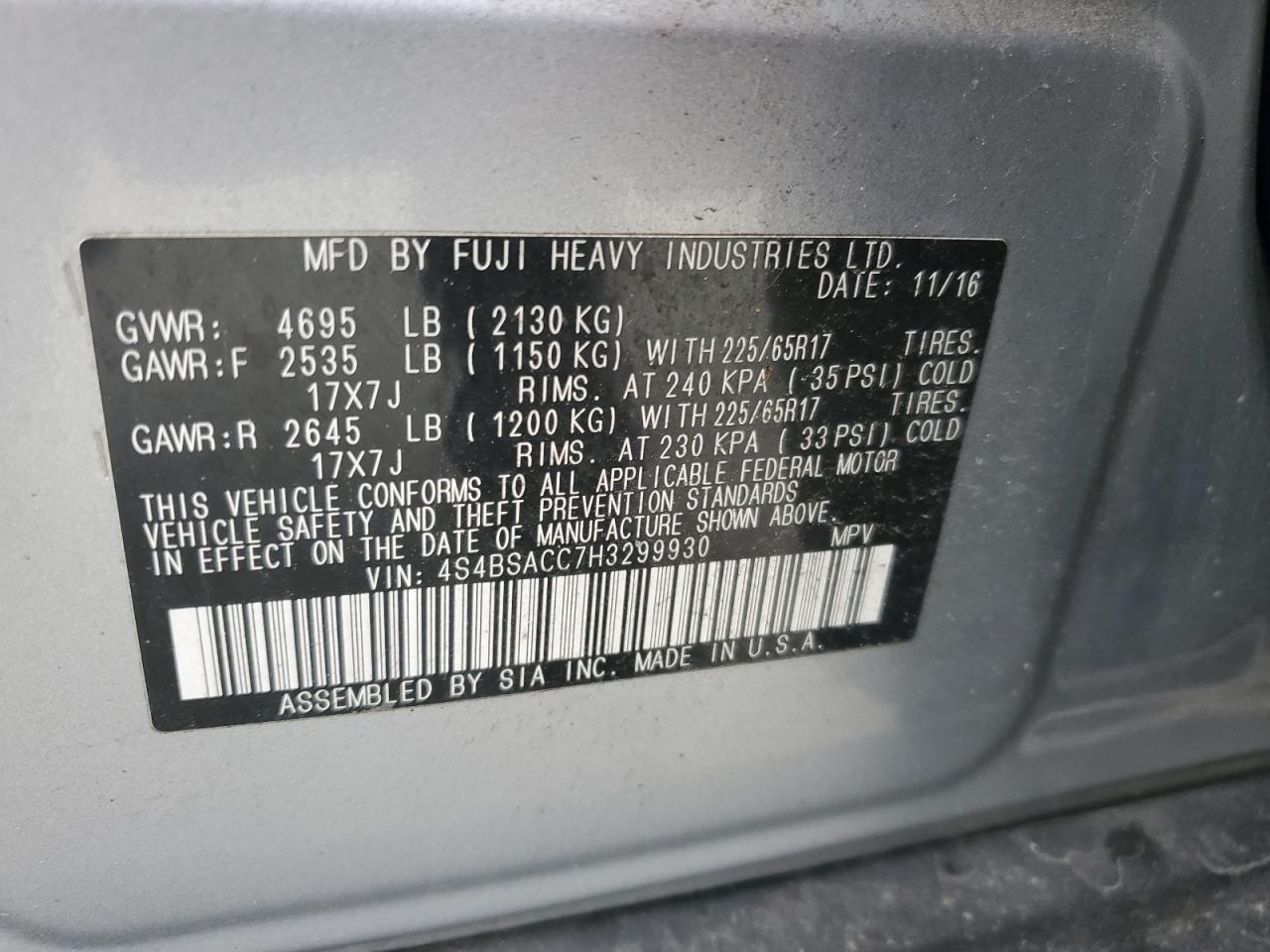 2017 Subaru Outback - Image 13