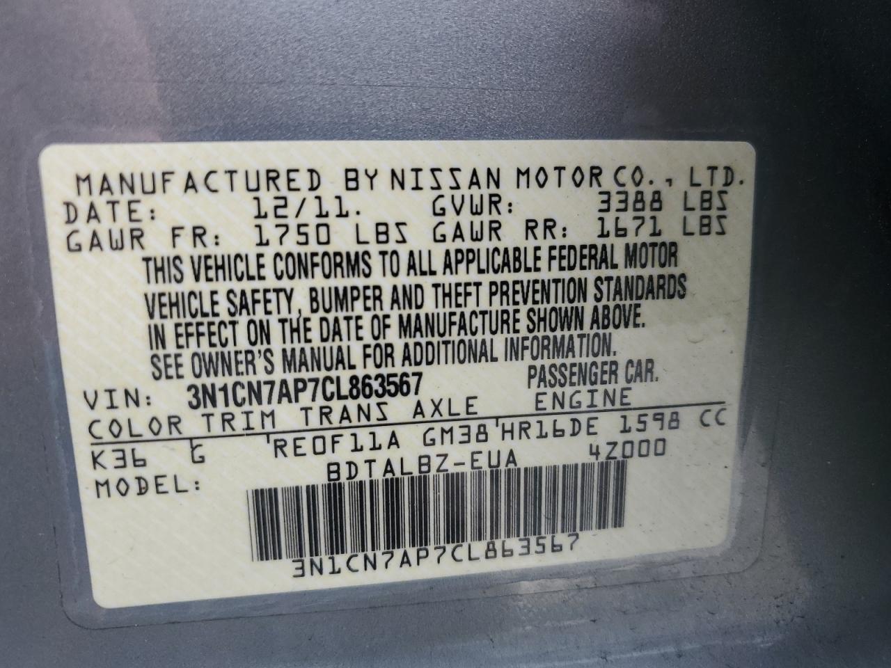 2012 Nissan Versa - Image 12