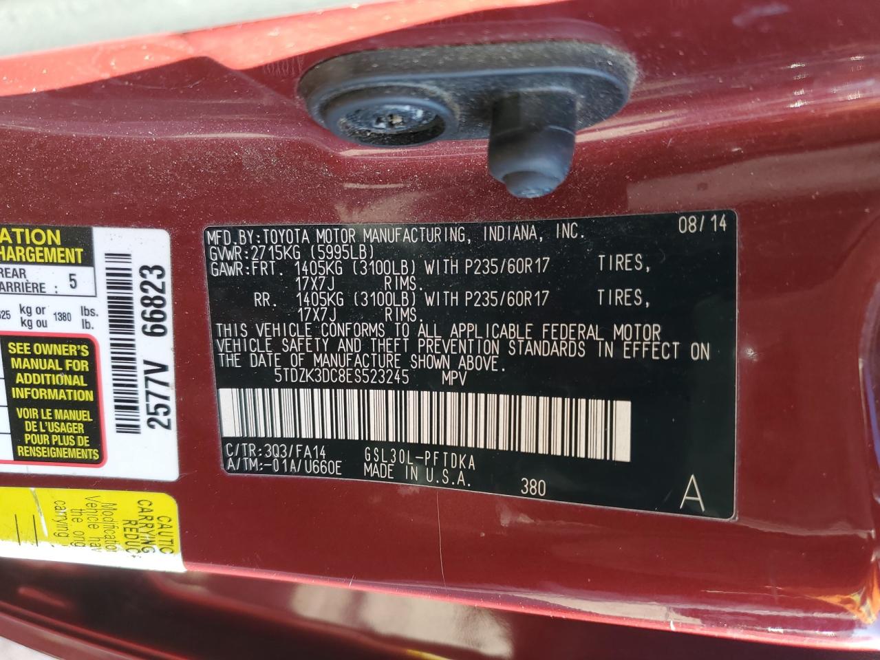 2014 Toyota Sienna - Image 13