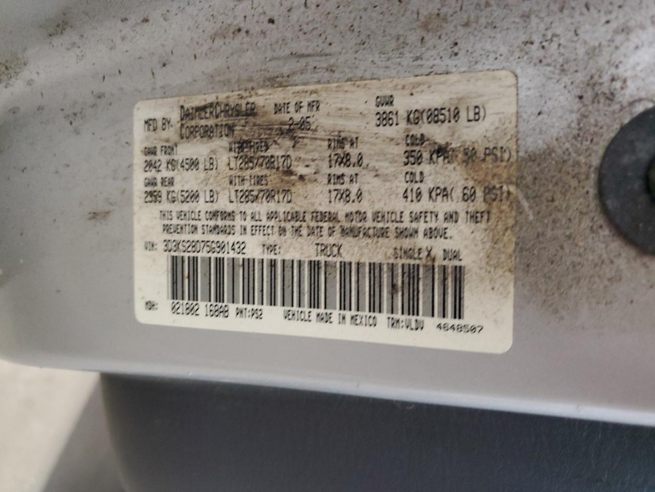 2005 Dodge Ram 2500 St VIN: 3D3KS28D75G901432 Lot: 45741465