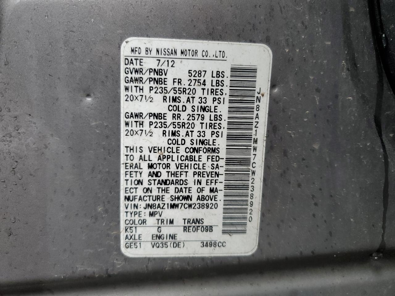 2012 Nissan Murano - Image 13