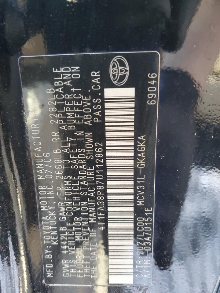 2007 Toyota Camry Sola VIN: 44783275 Lot: 44845995