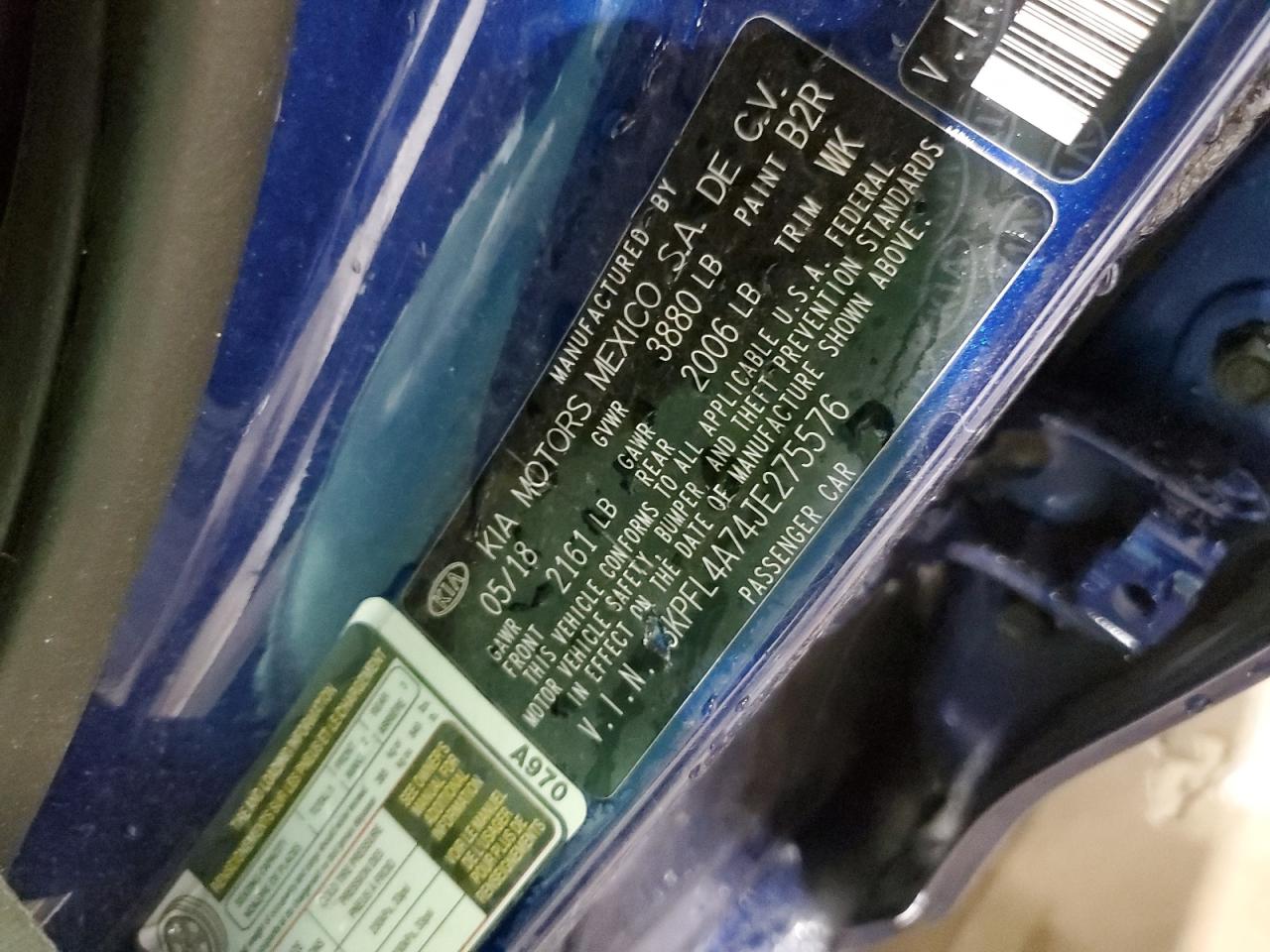 2018 Kia Forte Lx VIN: 3KPFL4A74JE275576 Lot: 45329175