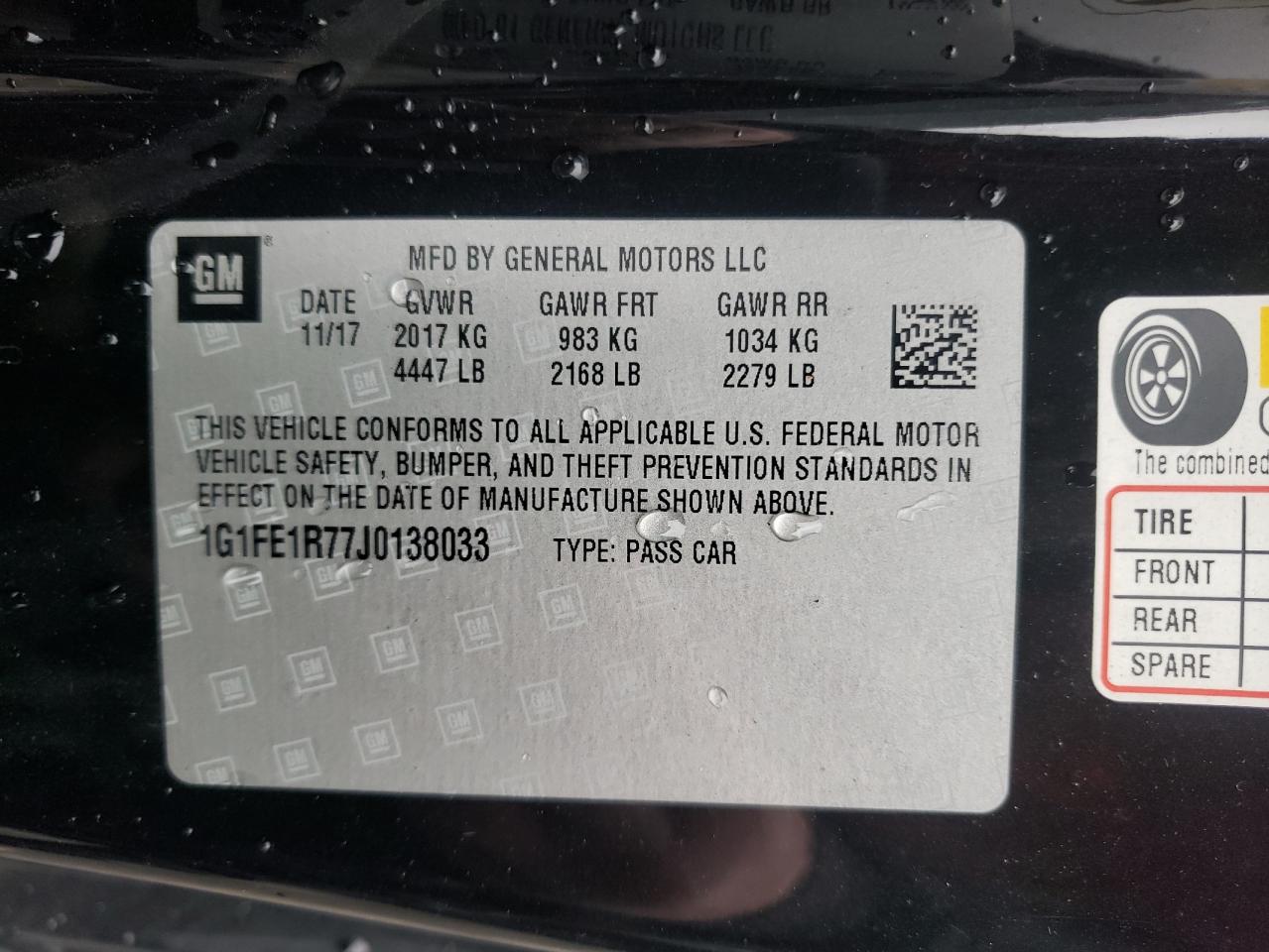 2018 Chevrolet Camaro Ss VIN: 1G1FE1R77J0138033 Lot: 46051315