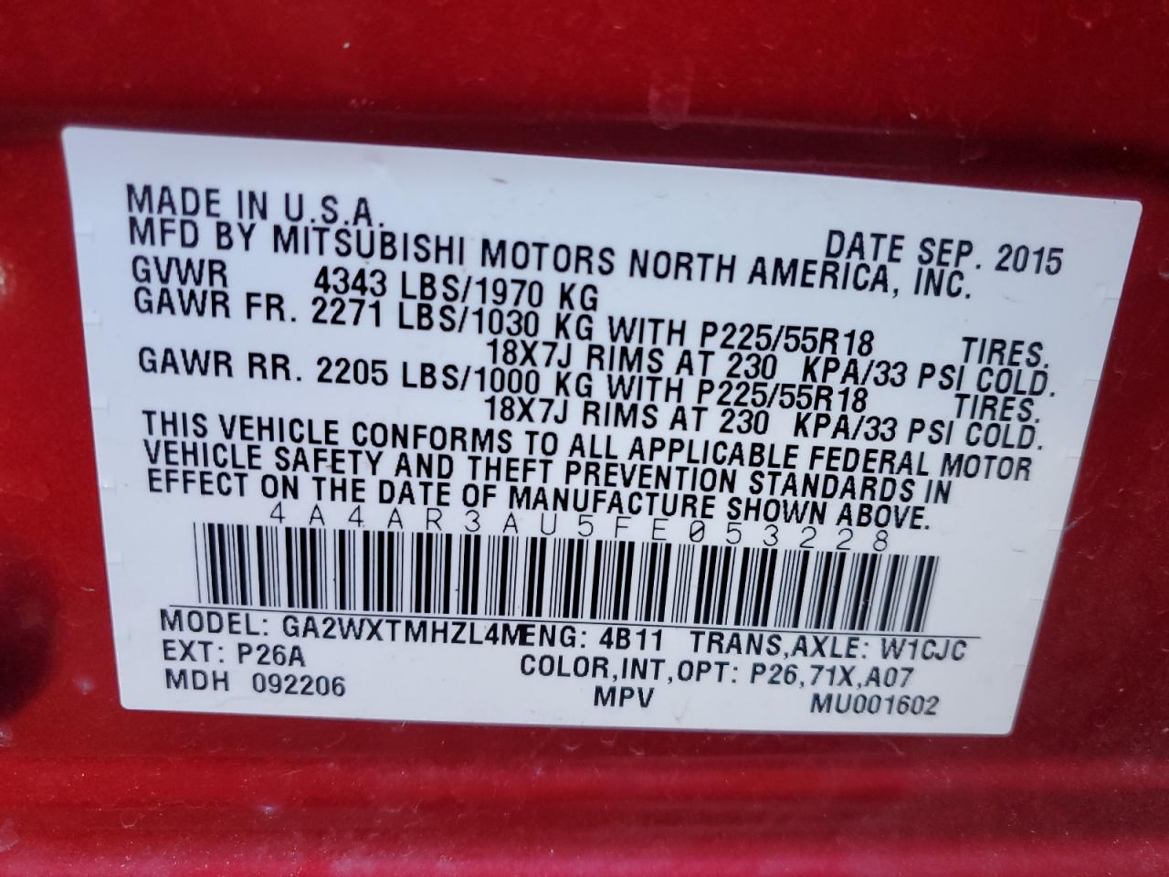 2015 Mitsubishi Outlander - Image 13