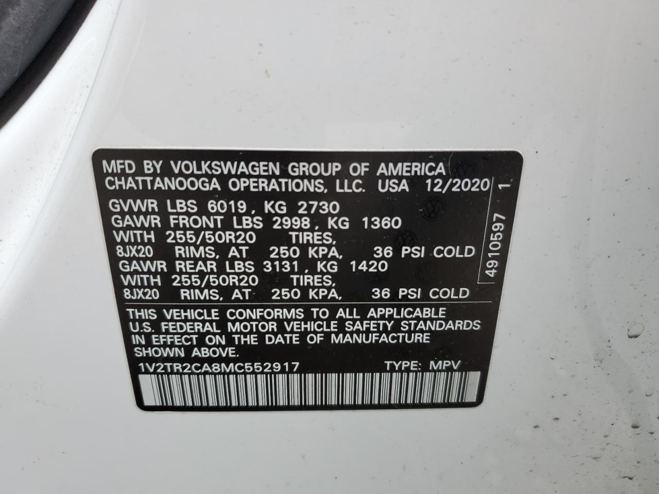 2021 Volkswagen Atlas - Image 13