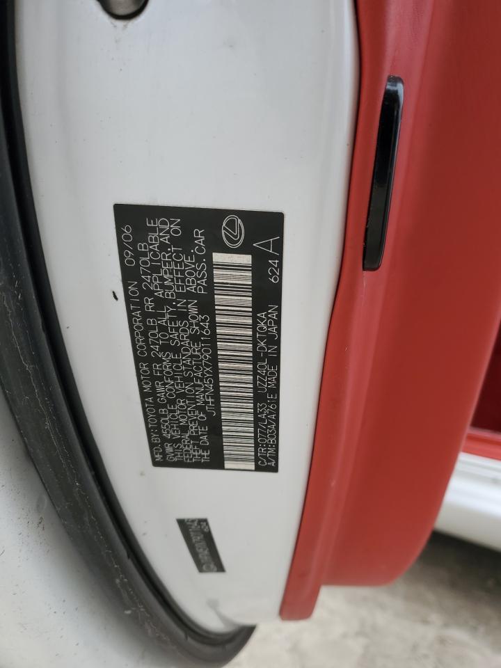 2007 Lexus Sc 430 VIN: JTHFN45YX79011643 Lot: 44015675