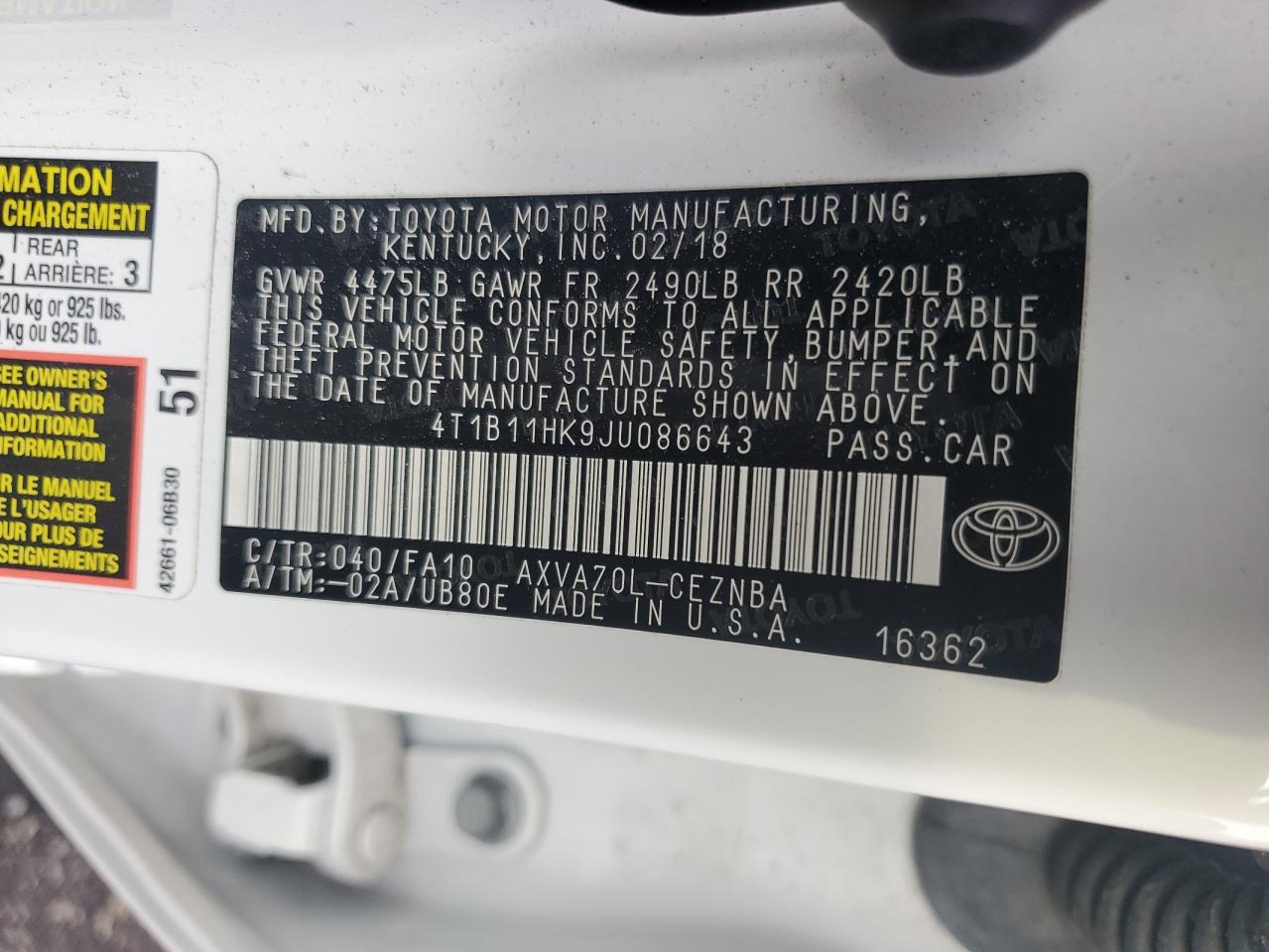 2018 Toyota Camry - Image 12