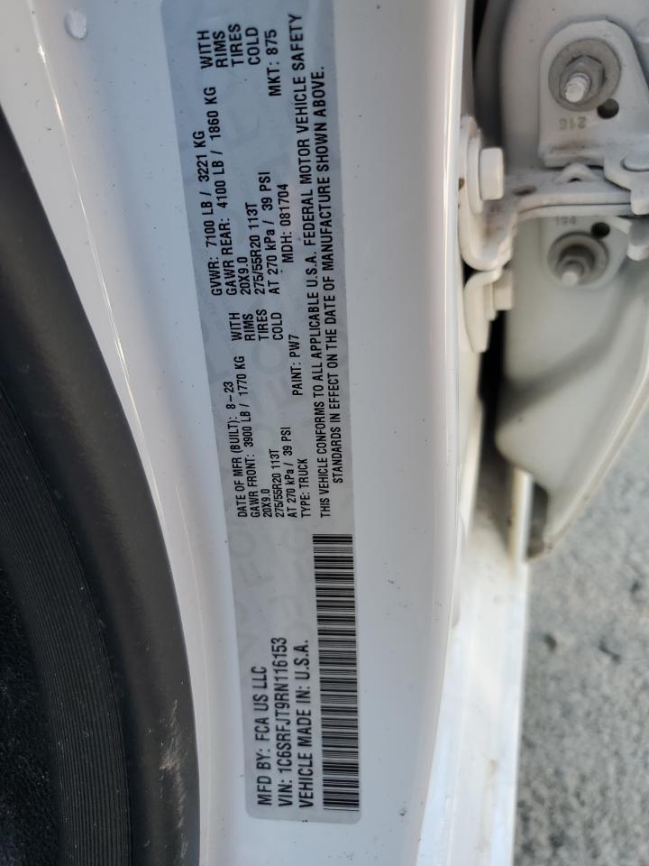 2024 Ram 1500 Laramie VIN: 1C6SRFJT9RN116153 Lot: 46591865