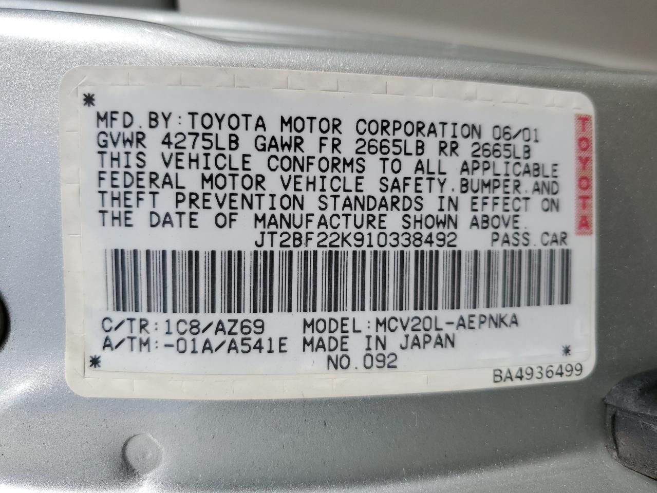 2001 Toyota Camry - Image 12