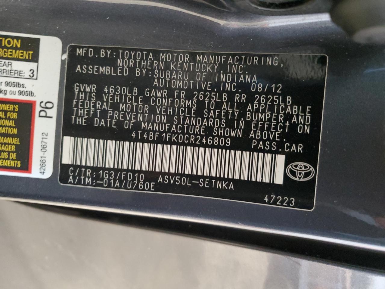 2012 Toyota Camry - Image 12