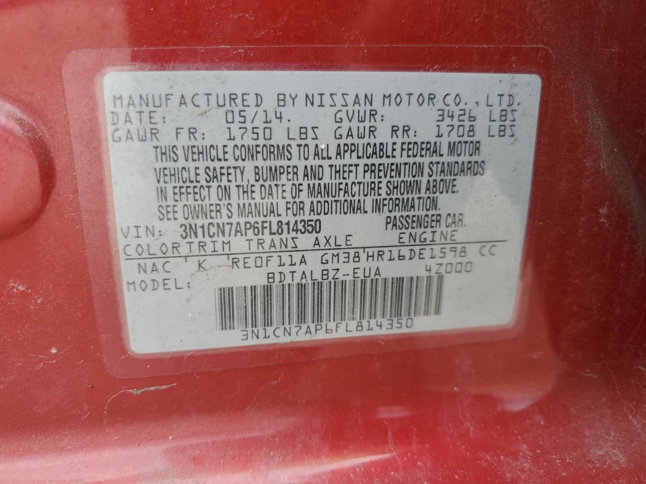 2015 Nissan Versa - Image 12