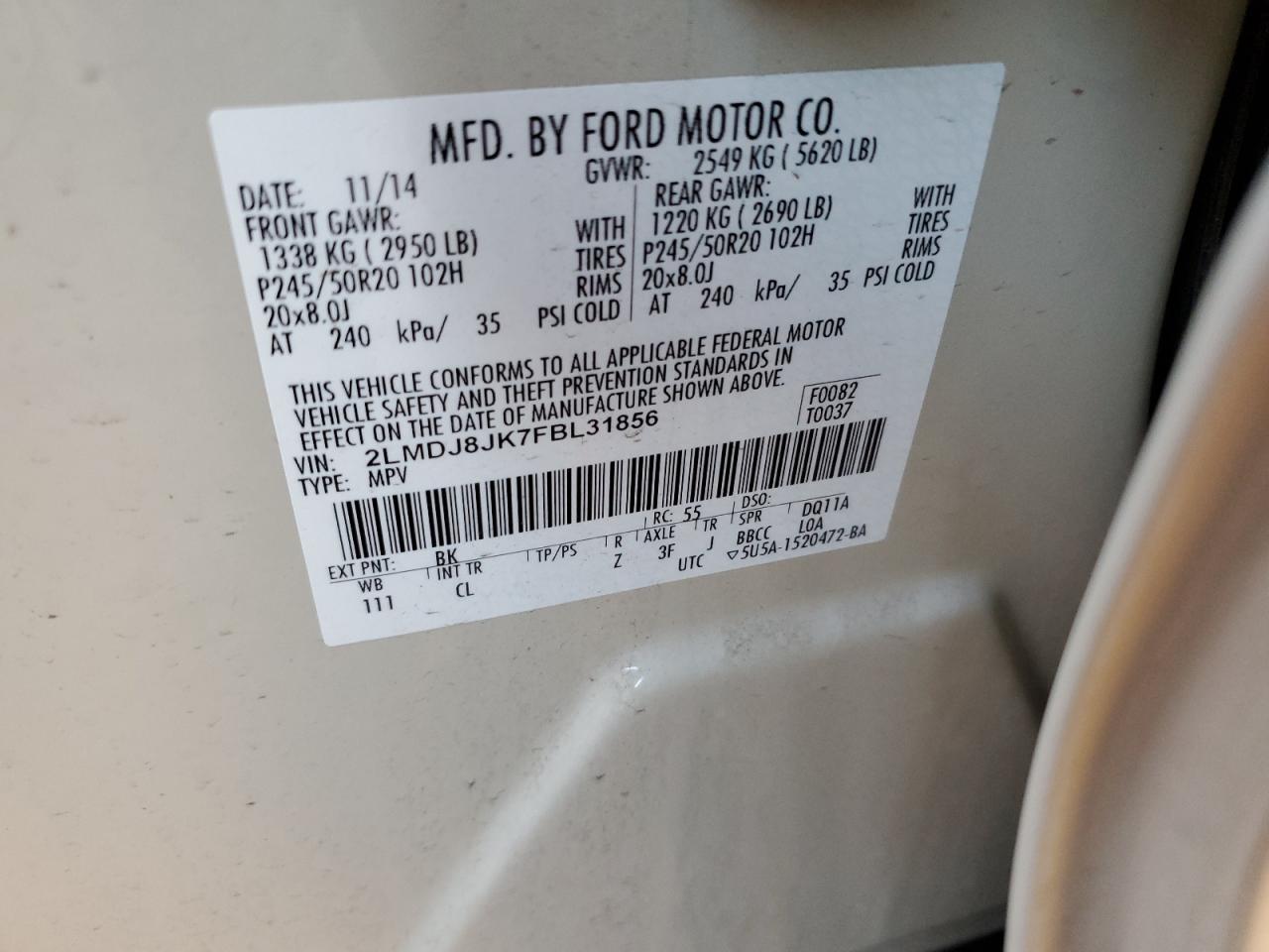 2015 Lincoln MKX - Image 14