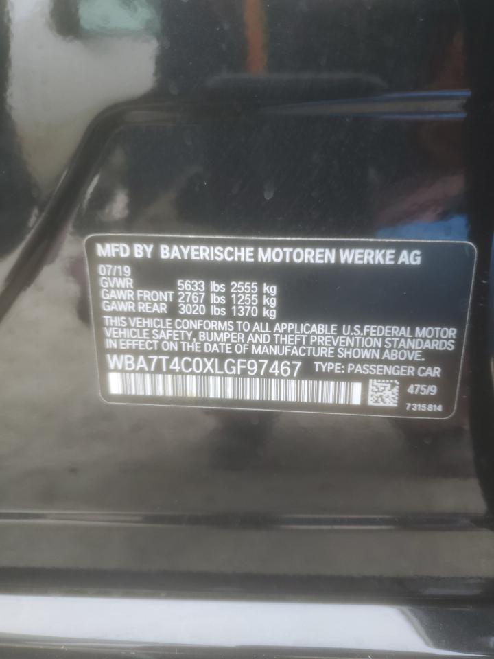 2020 BMW 740 Xi VIN: WBA7T4C0XLGF97467 Lot: 44706715