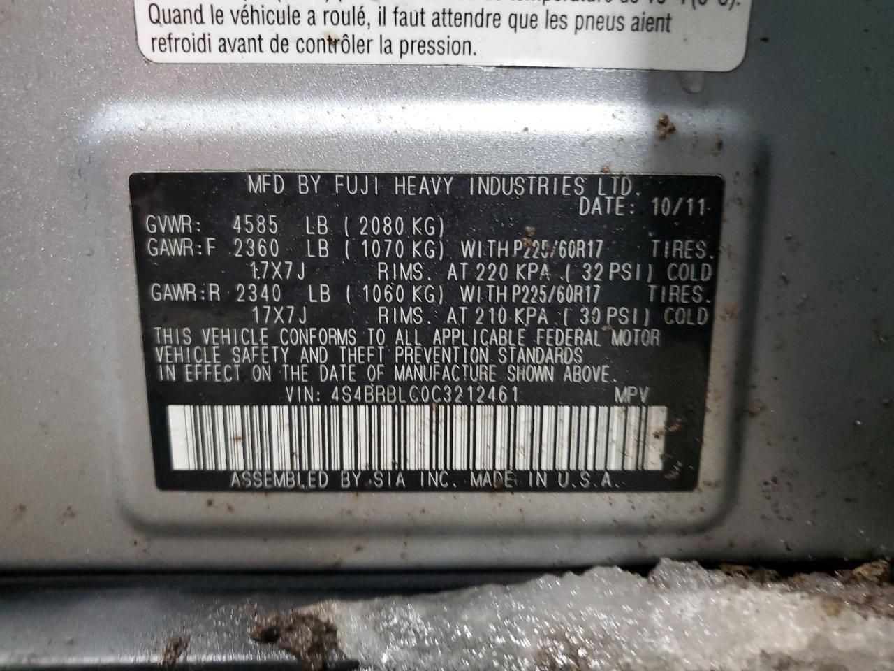 2012 Subaru Outback - Image 13