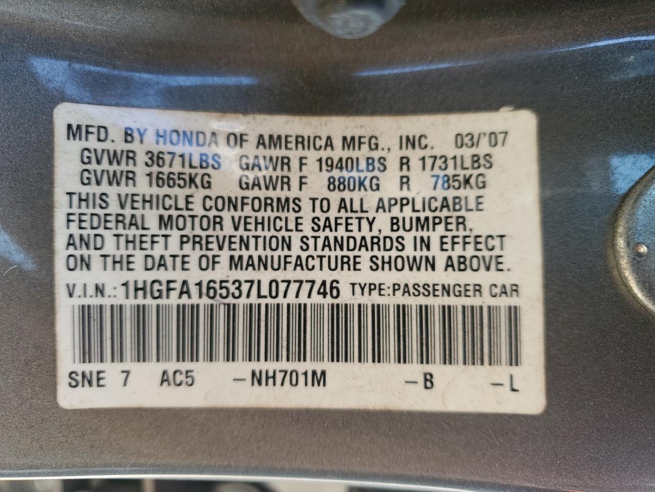 2007 Honda Civic - Image 12