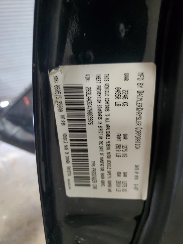 2007 Dodge Charger Se VIN: 2B3LA43G47H869976 Lot: 43830215