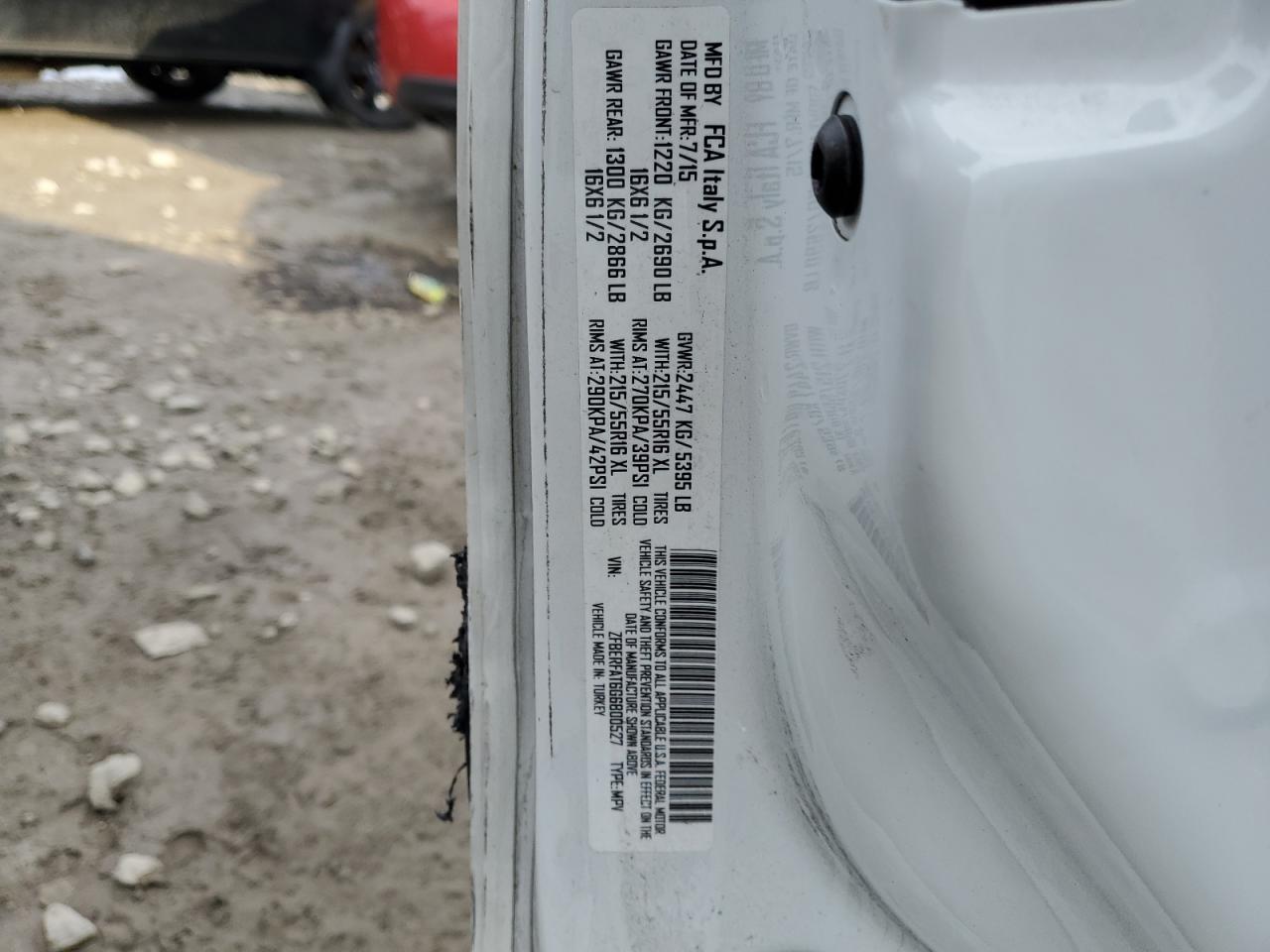 2016 Ram Promaster City VIN: ZFBERFAT6G6B00527 Lot: 89308425