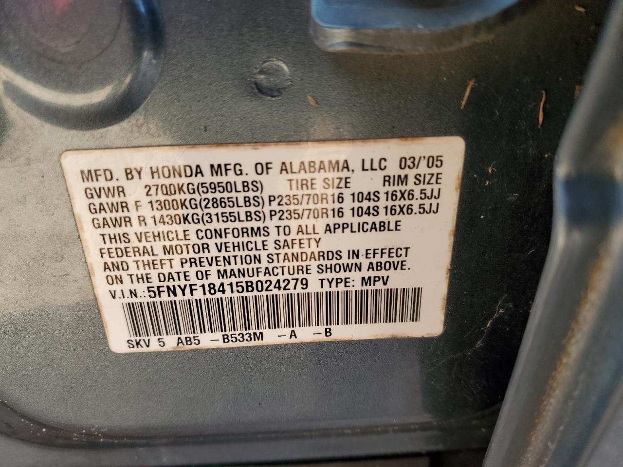 2005 Honda Pilot - Image 14
