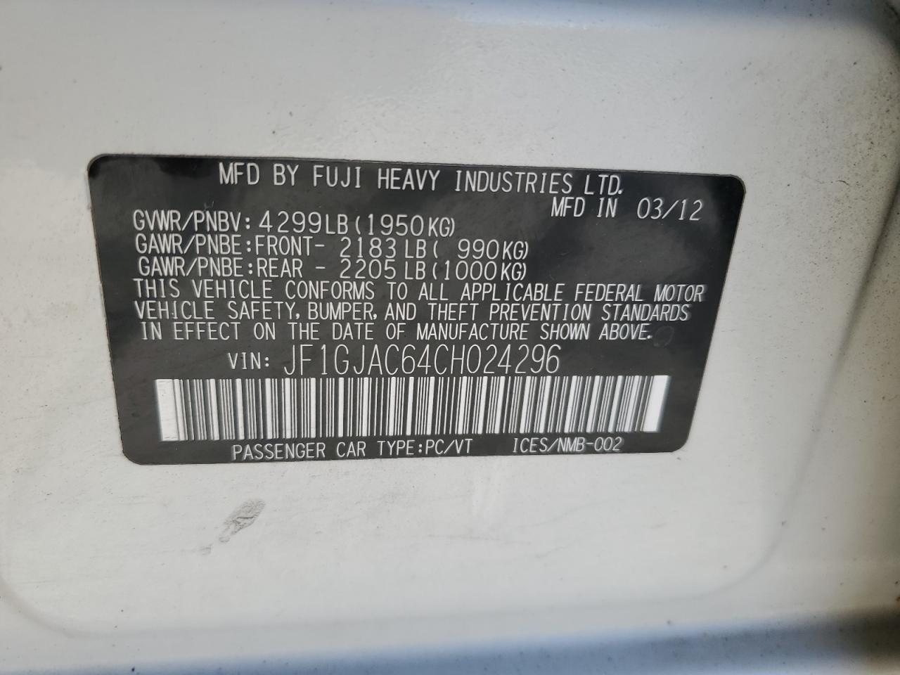 2012 Subaru Impreza - Image 13