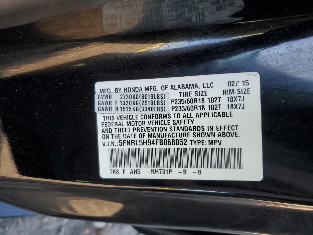 2015 Honda Odyssey - Image 13