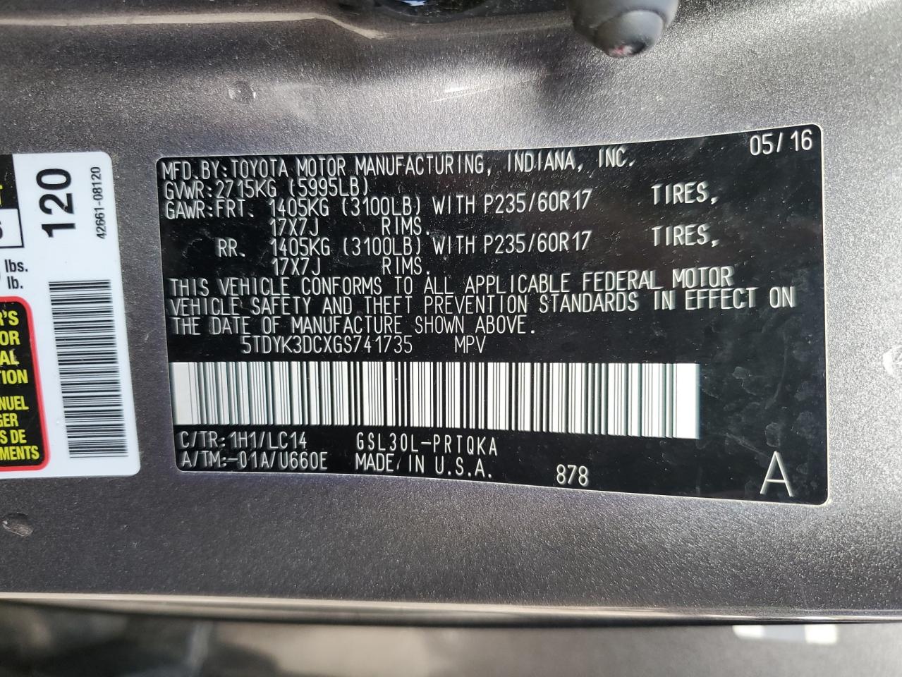 2016 Toyota Sienna - Image 13