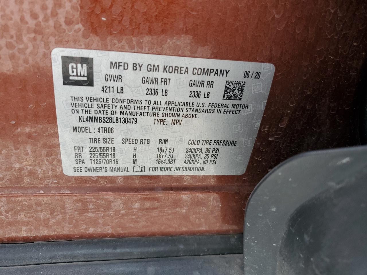 2020 Buick Encore Gx Preferred VIN: KL4MMBS28LB130479 Lot: 46157405