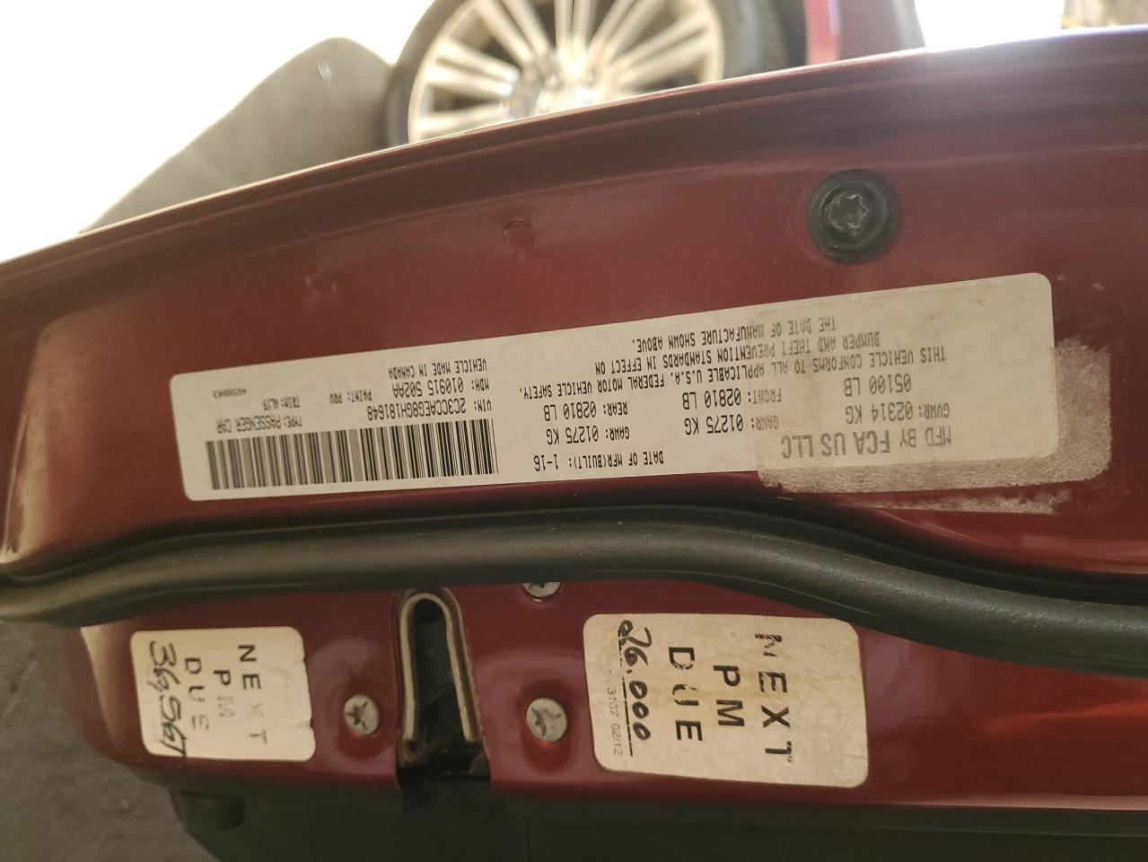 2016 Chrysler 300C VIN: 2C3CCAEG8GH181648 Lot: 44267175