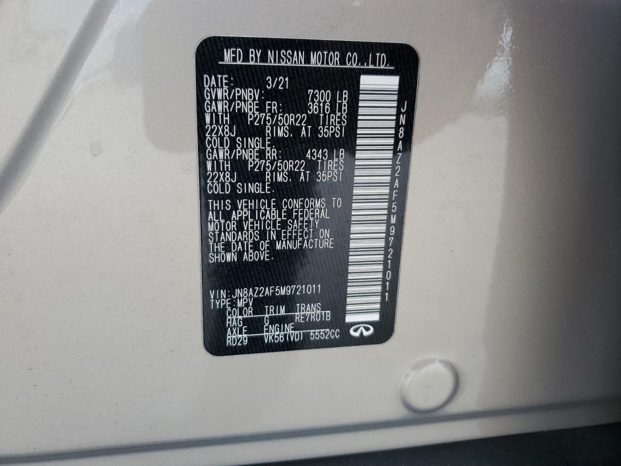 2021 Infiniti QX80 - Image 14