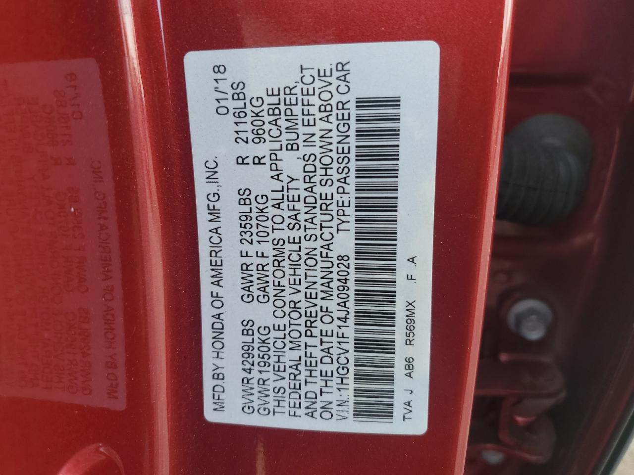 2018 Honda Accord - Image 14