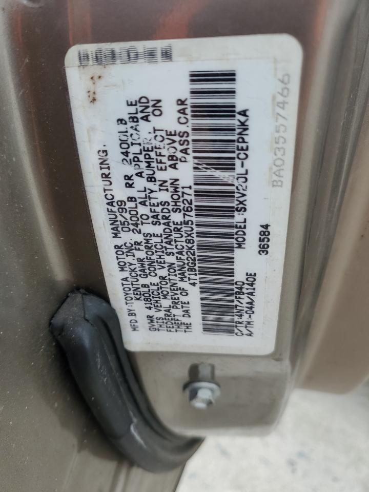 1999 Toyota Camry Ce VIN: 4T1BG22K8XU576271 Lot: 45647215