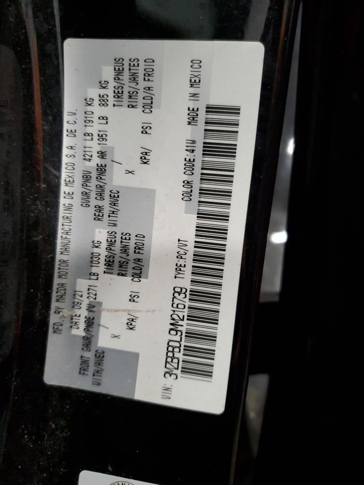 2021 Mazda 3 Premium VIN: 3MZBPBDL9MM216739 Lot: 45039355