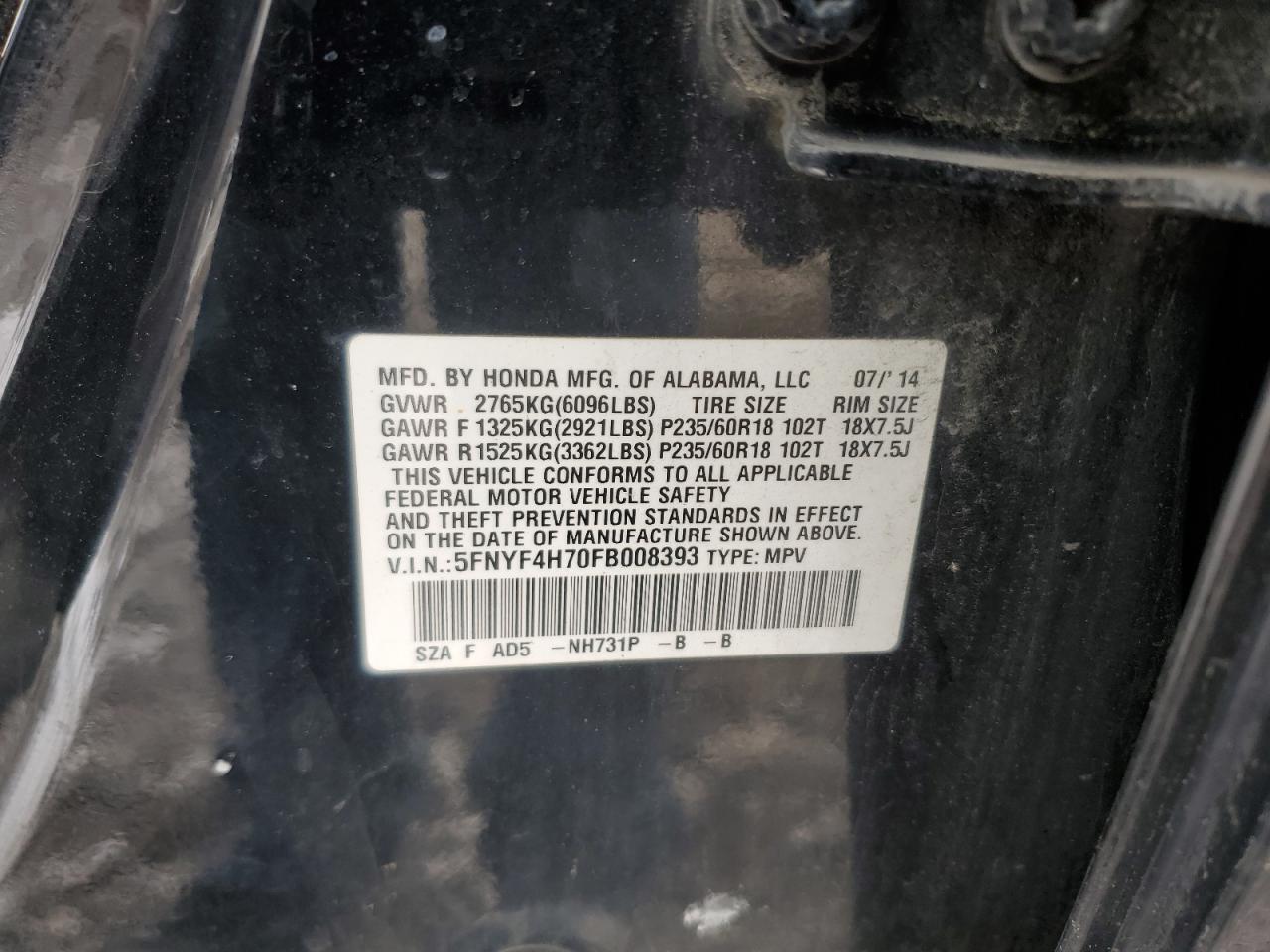 2015 Honda Pilot - Image 13