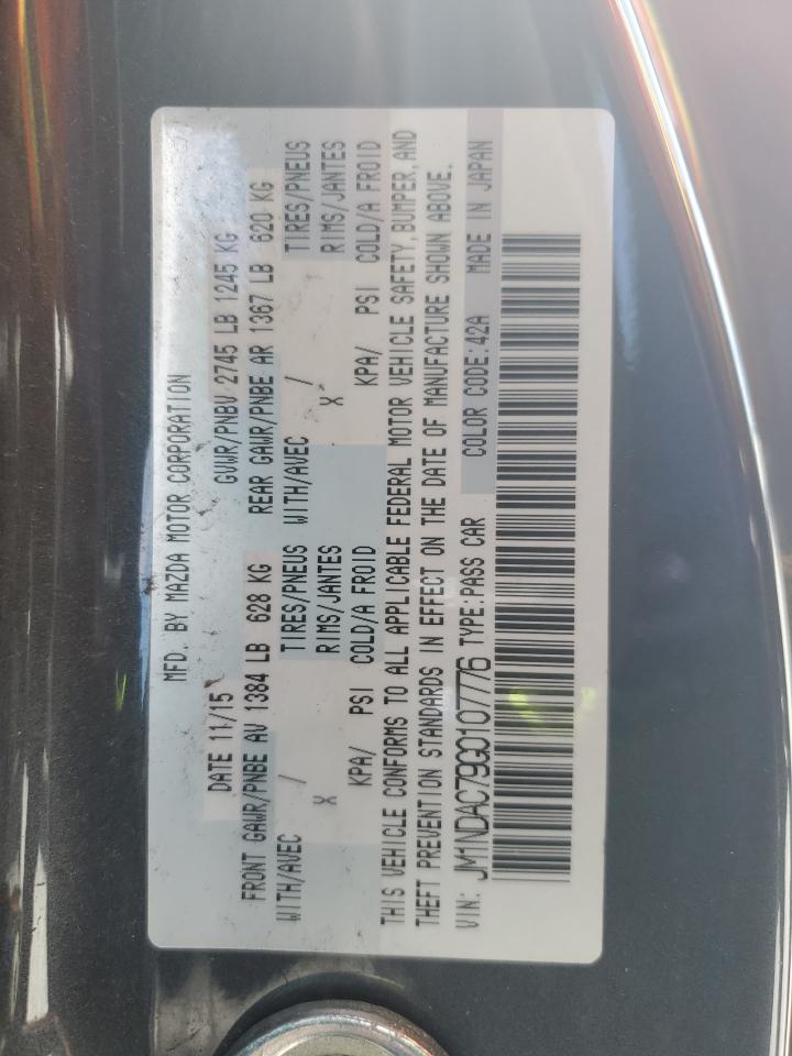 2016 Mazda Mx-5 Miata Club VIN: JM1NDAC79G0107776 Lot: 46871775