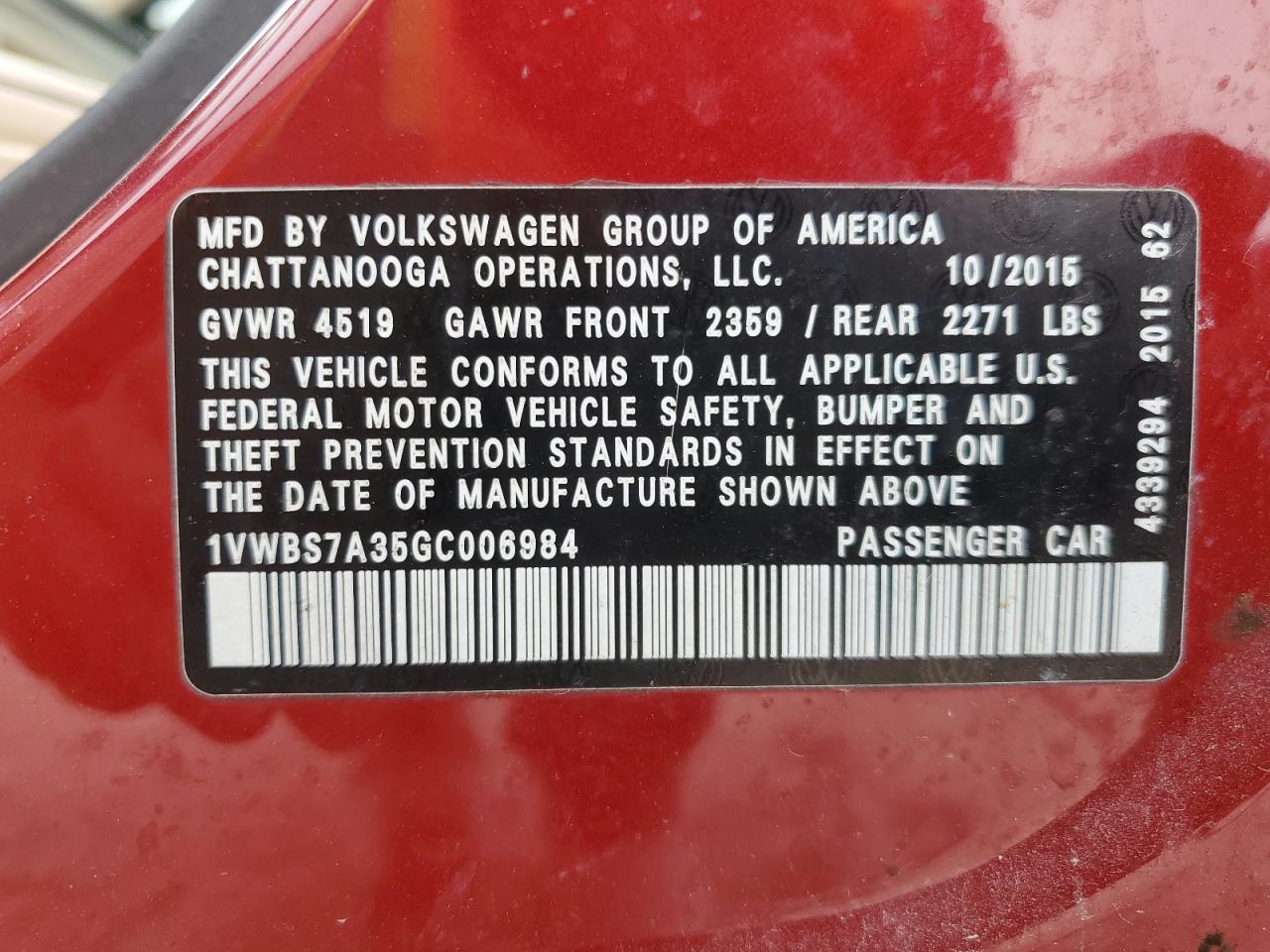 2016 Volkswagen Passat - Image 12