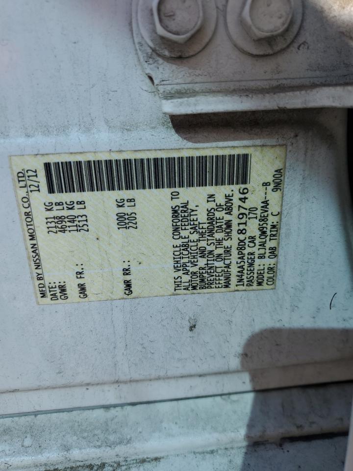 2013 Nissan Maxima S VIN: 1N4AA5AP8DC819746 Lot: 49894355