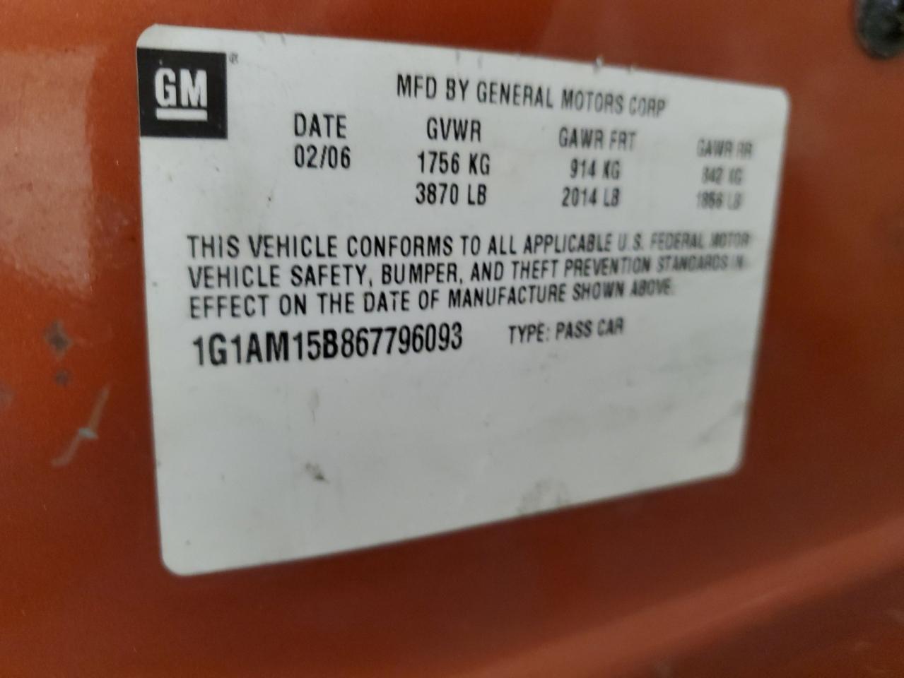 2006 Chevrolet Cobalt Ss VIN: 1G1AM15B867796093 Lot: 46423655