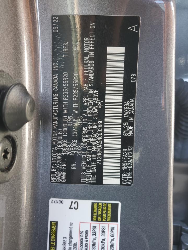 2022 Lexus Rx 450H VIN: 2T2HGMDA5NC093860 Lot: 46732945