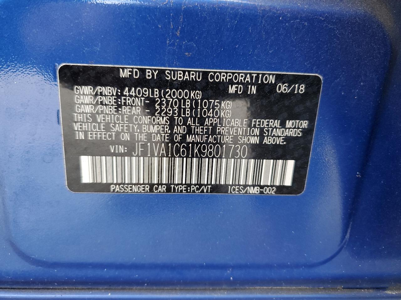 2019 Subaru WRX - Image 12