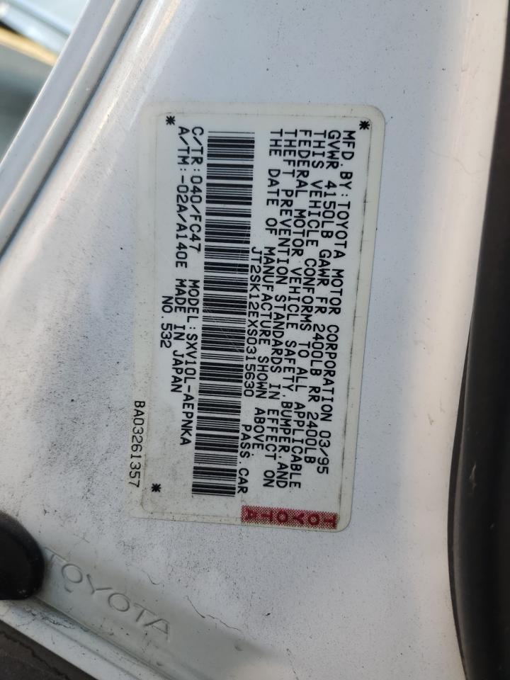 1995 Toyota Camry Le VIN: JT2SK12EXS0315630 Lot: 44783875