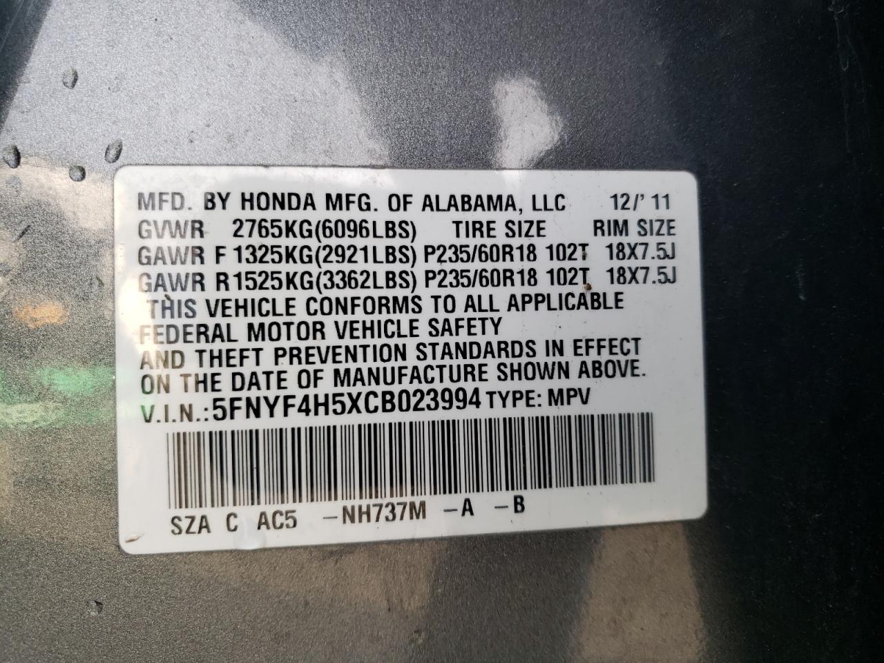 2012 Honda Pilot - Image 16