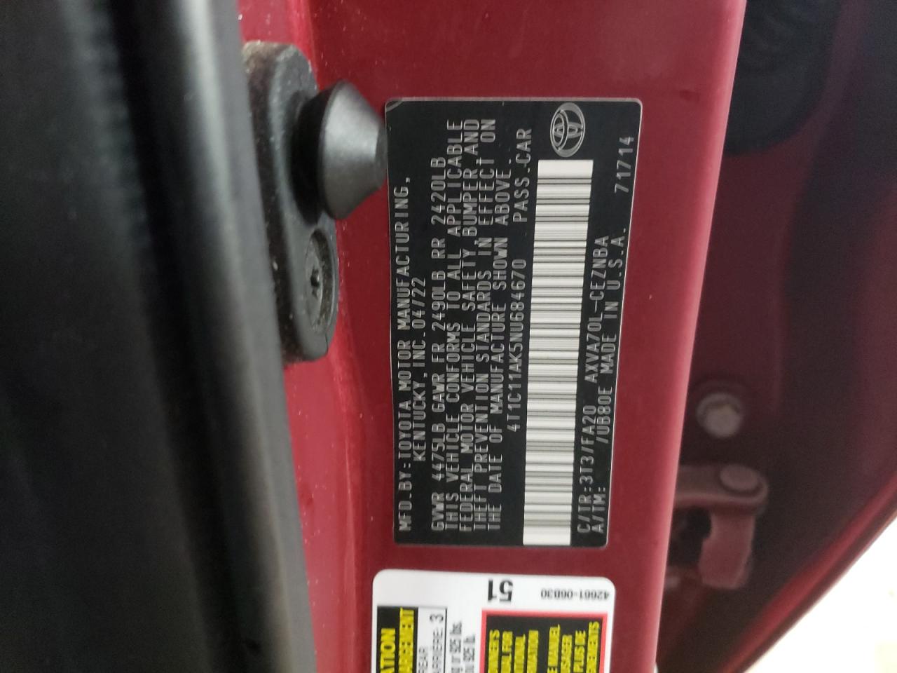 2022 Toyota Camry - Image 12