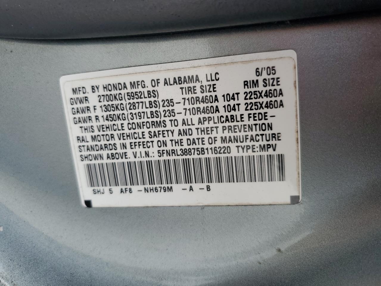 2005 Honda Odyssey - Image 16